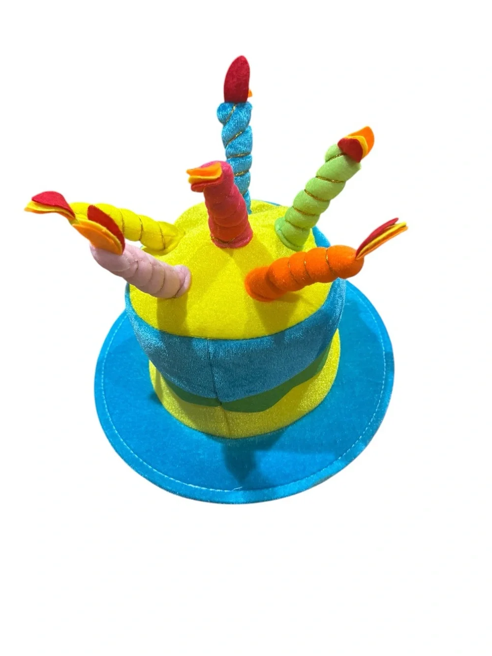Party Birthday Hat - Blue and Lime Plush 